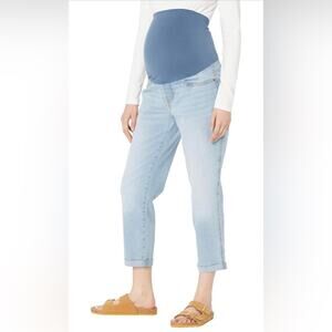 Levis Maternity Jeans Womens Medium Full Tummy Panel Boyfriend Denim Light Wash
